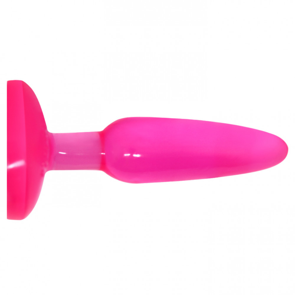 Анальные игрушки без вибрации - Анальная пробка на присоске BAILE Butt Plug, розовая, 14 × 3.5 см 3