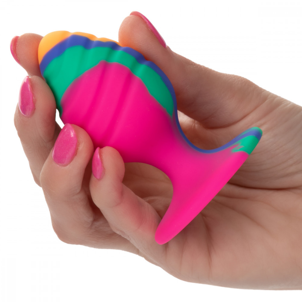 Секс игрушки - Анальная пробка рельефная, M, на присоске California Exotic Novelties разноцветная 6