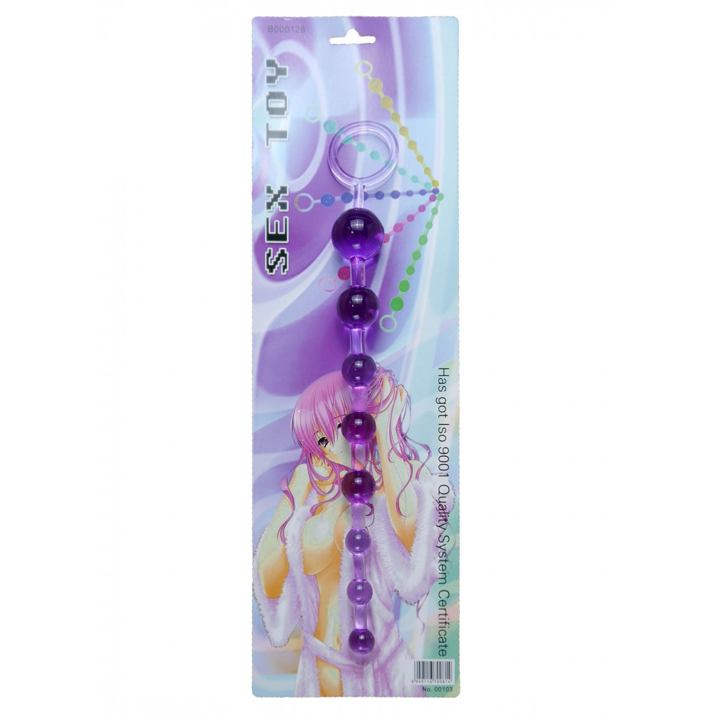 Анальные игрушки - Анальные бусы Jelly Anal Beads PURPLE, BS6700085