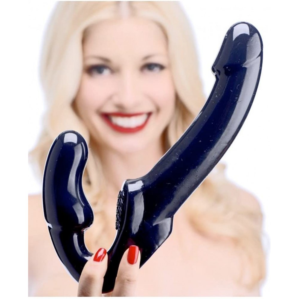 Секс игрушки - Безремневой страпон черного цвета, 25 см 1