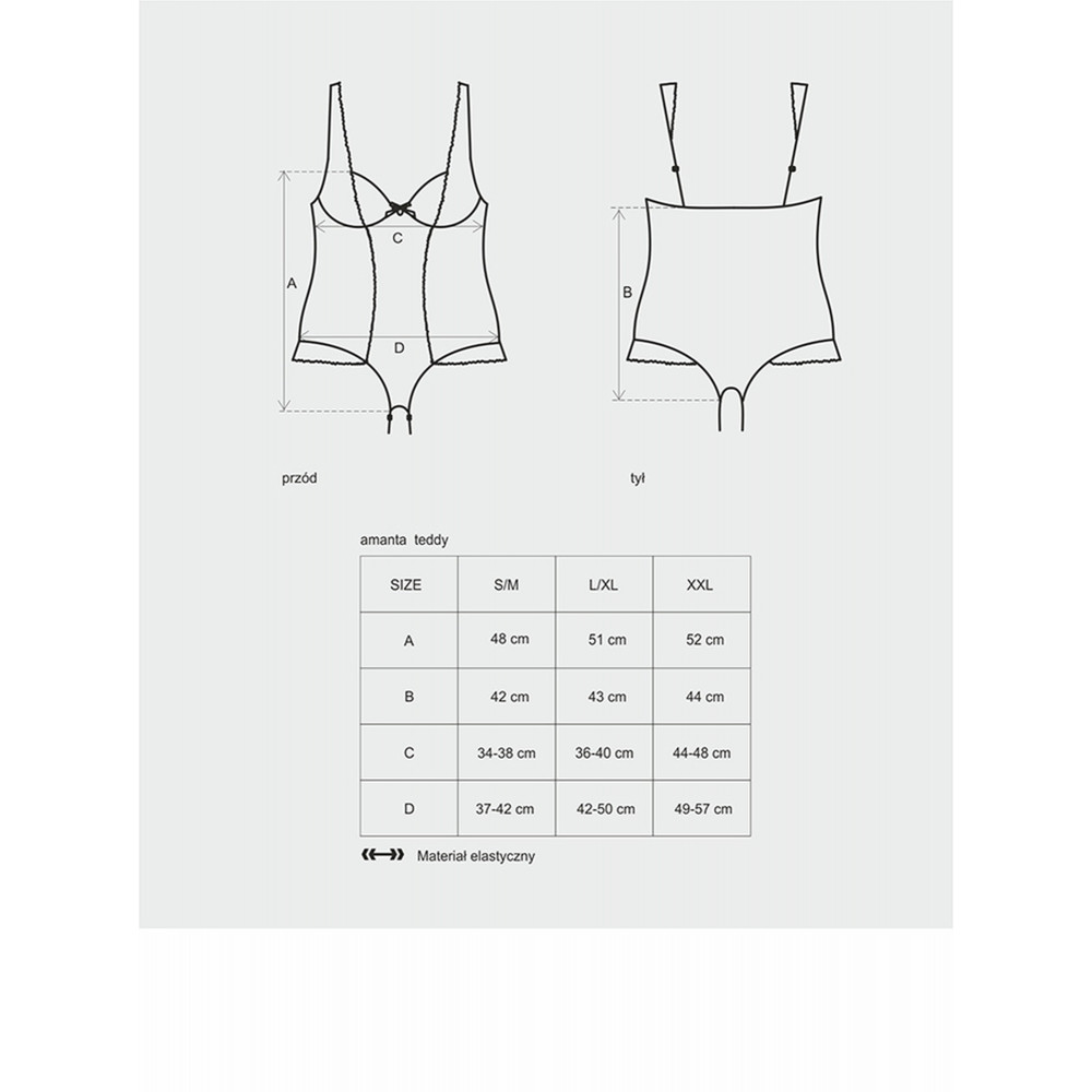 Разное - Боди Obsessive AMANTA Teddy S/M черное 4