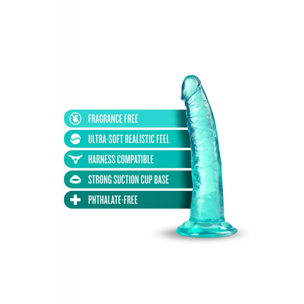 Разное - Фаллоимитатор реалистичный на присоске Blush B Yours Plus мятный, 19 х 3.8 см 3