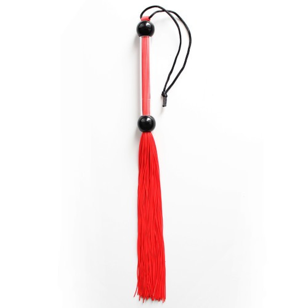 БДСМ игрушки - Кнут красный, ручка из шариков FLOGGER, 39 см