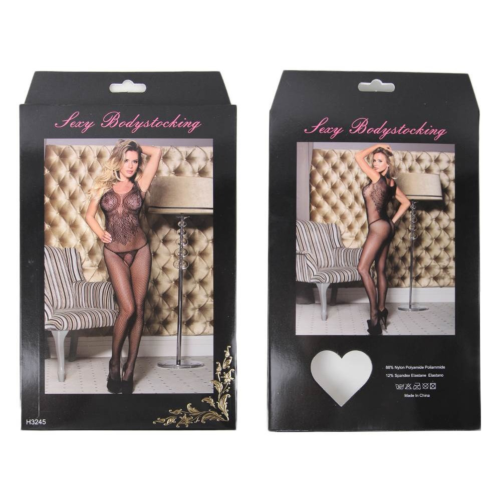 Різне - Комбінезон прозорий Star Night з квітковим візерунком, чорний 3