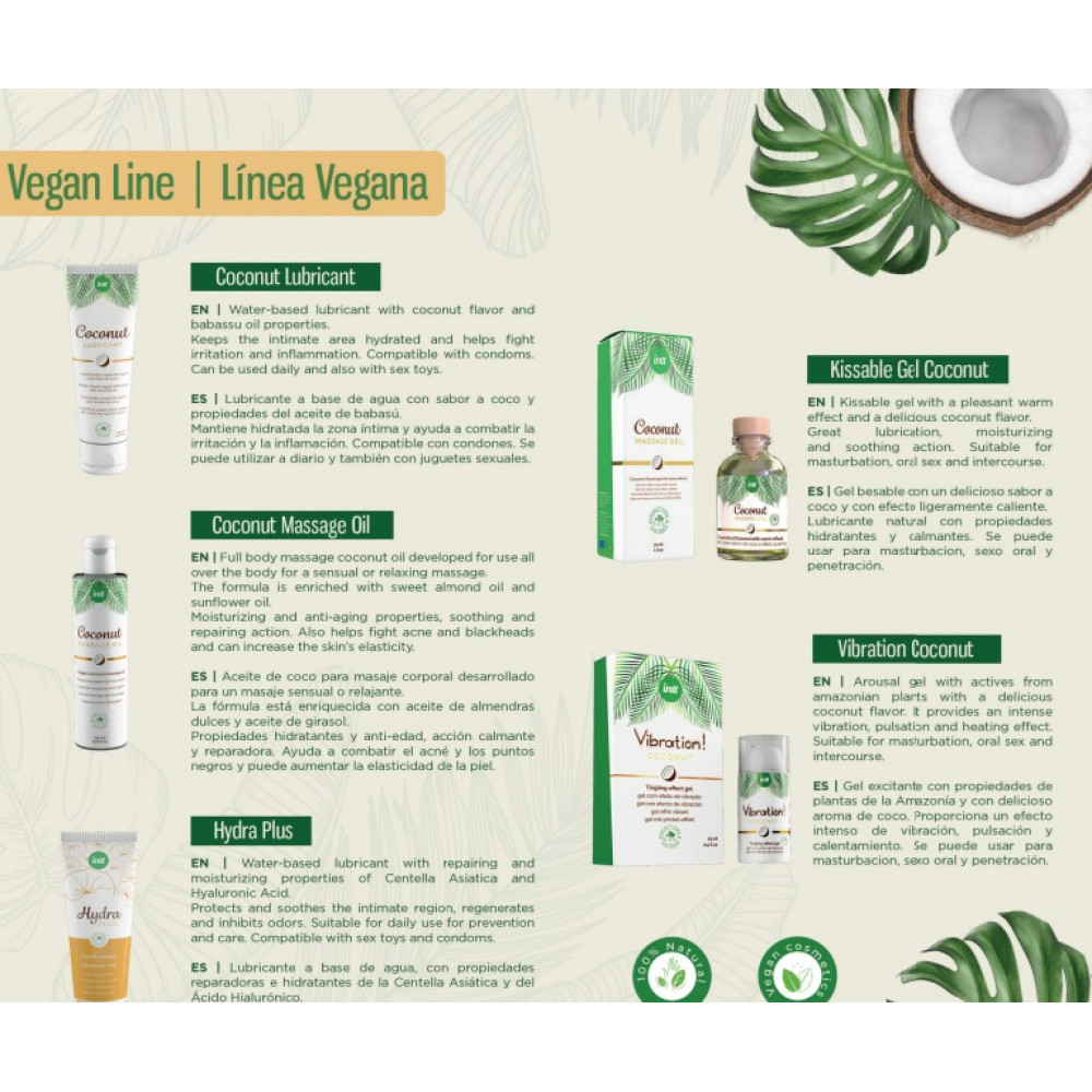 Для масажу - Олія для масажу Intt Coconut, 150 мл, з ароматом кокосу 3