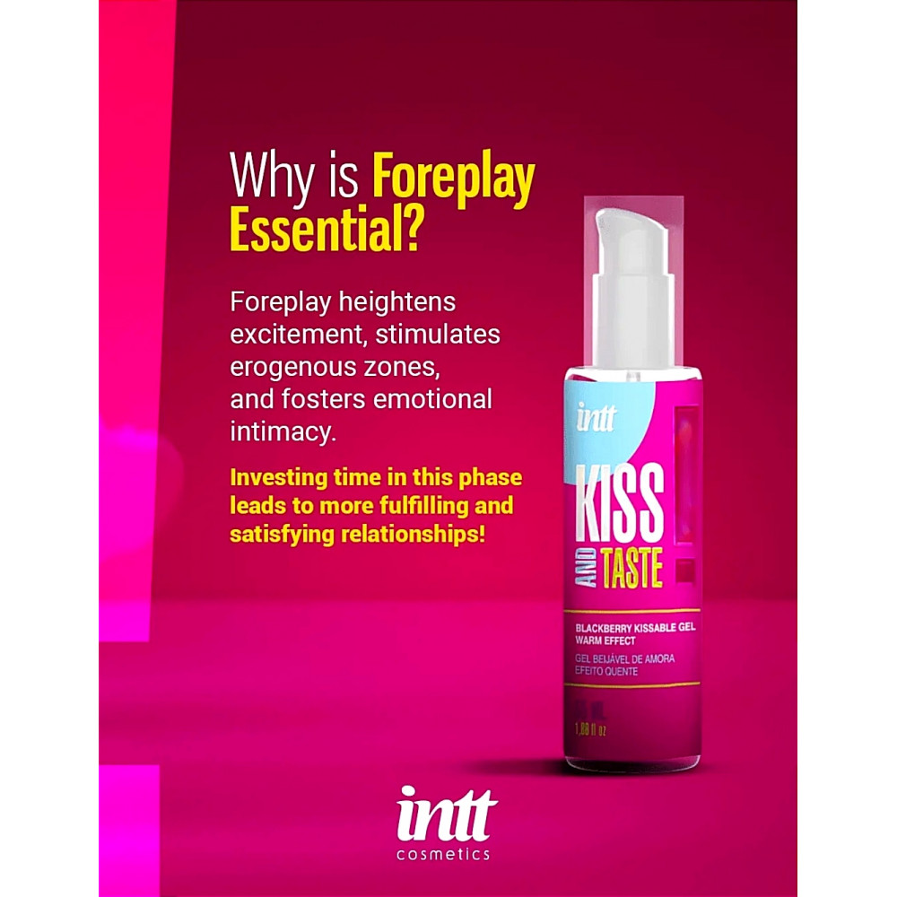 Для масажу - Масажний гель, що зігріває Intt KISS AND TASTE! їстівний, з ароматом ожини, 50 мл 1