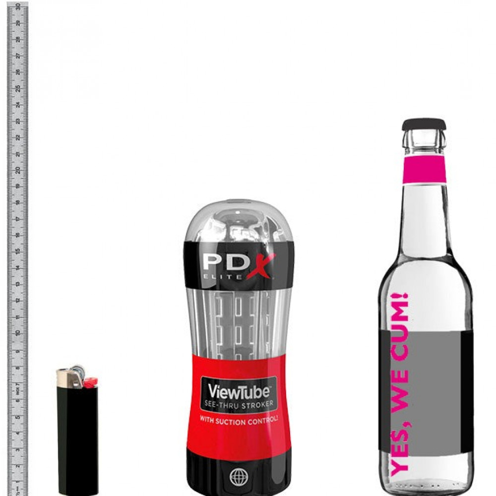 Мастурбаторы без вибрации - Мастурбатор Pipedream PDX Elite Viewtube See-Thru Stroker прозрачный, 18.5 см 3
