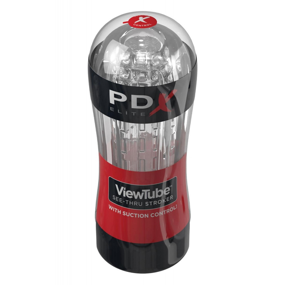 Мастурбаторы без вибрации - Мастурбатор Pipedream PDX Elite Viewtube See-Thru Stroker прозрачный, 18.5 см 2
