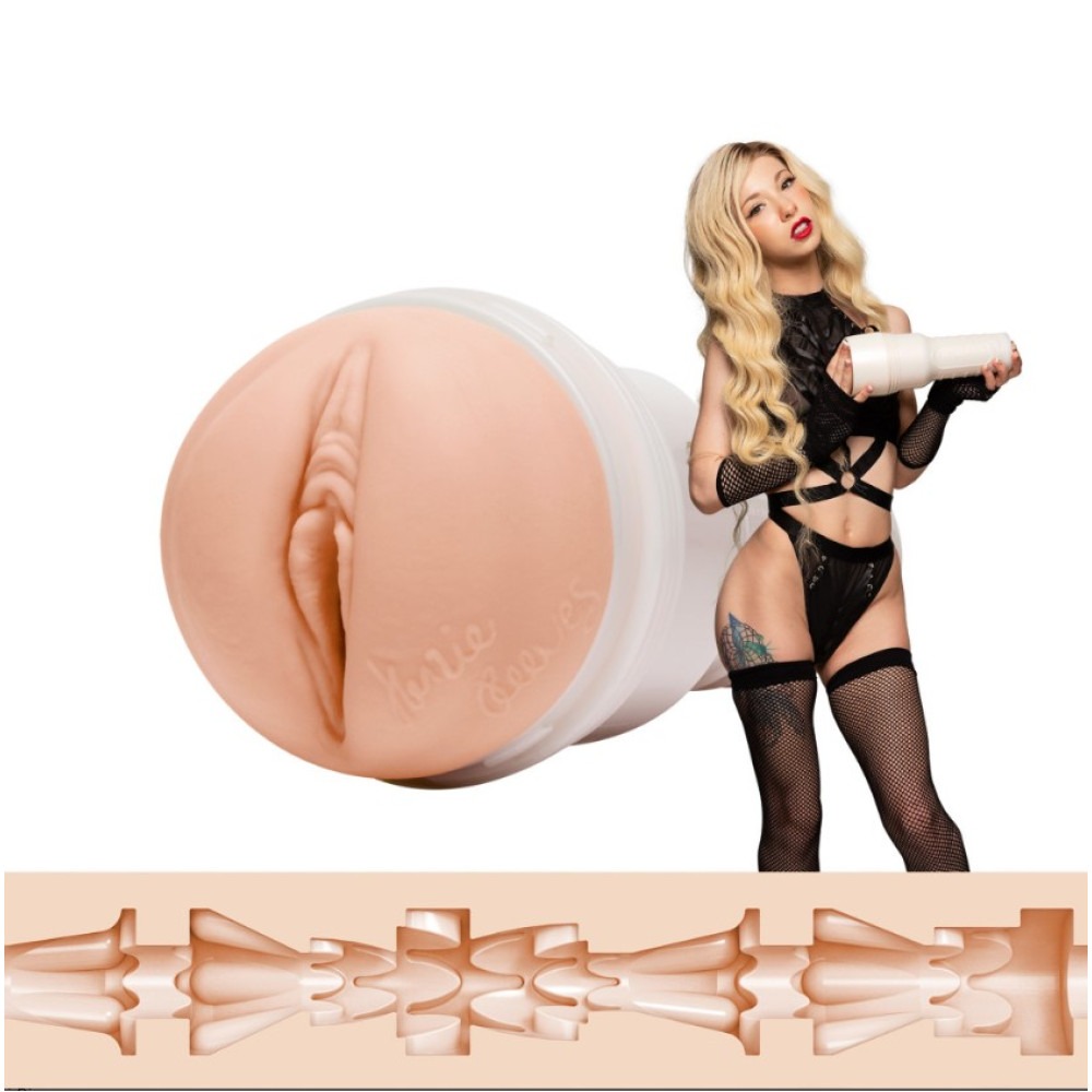 Секс игрушки - Мастурбатор вагина в колбе, киберкожа Fleshlight Girls Kenzie Reeves Cream Puff, бежевый