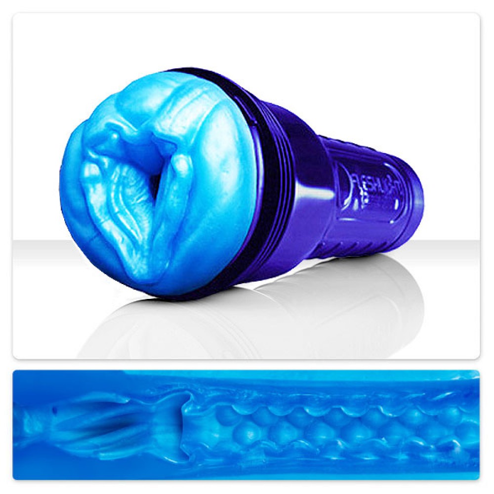 Мастурбатор - Мастурбатор вагина из киберкожи в колбе Fleshlight Freaks Alien Blue Metallic, синий