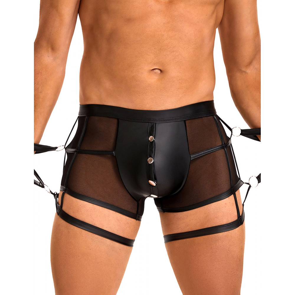 Різне - Чоловічі труси напівпрозорі Star Night з обмежувачами для рук, чорні, L