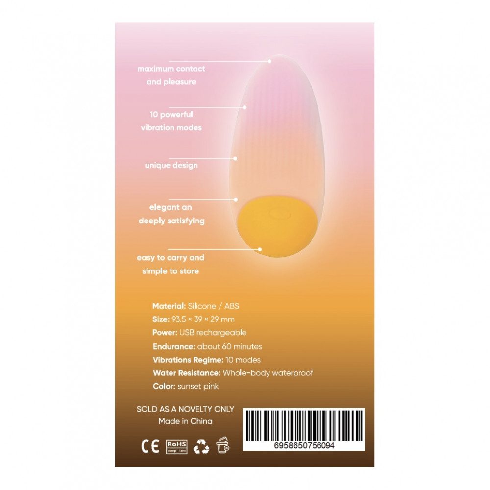 Вібропулі та міні-вібратори - Міні-вібратор Sweet Em, 10 режимів, помаранчевий, 9.5 х 4.5 см 5