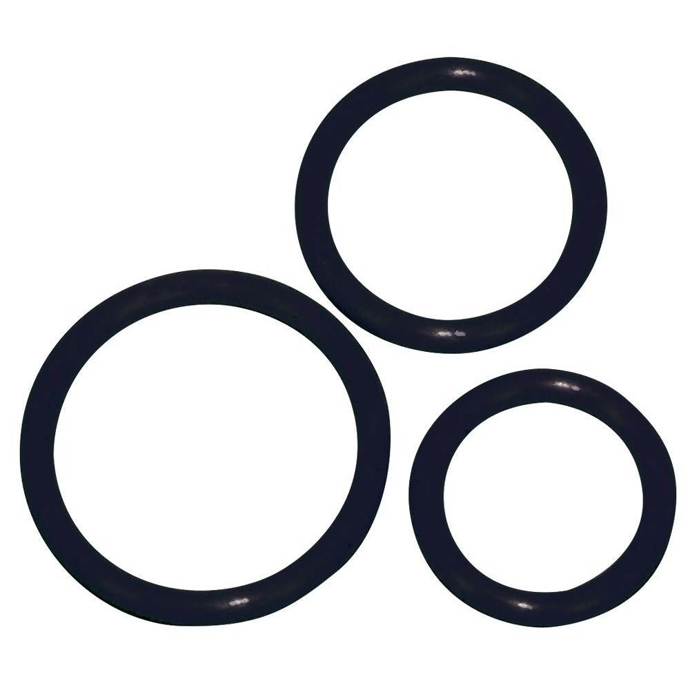 Эрекционные кольца и насадки на член - Набор эрекционных колец You2Toys, силиконовые, черные, 3 шт. 2