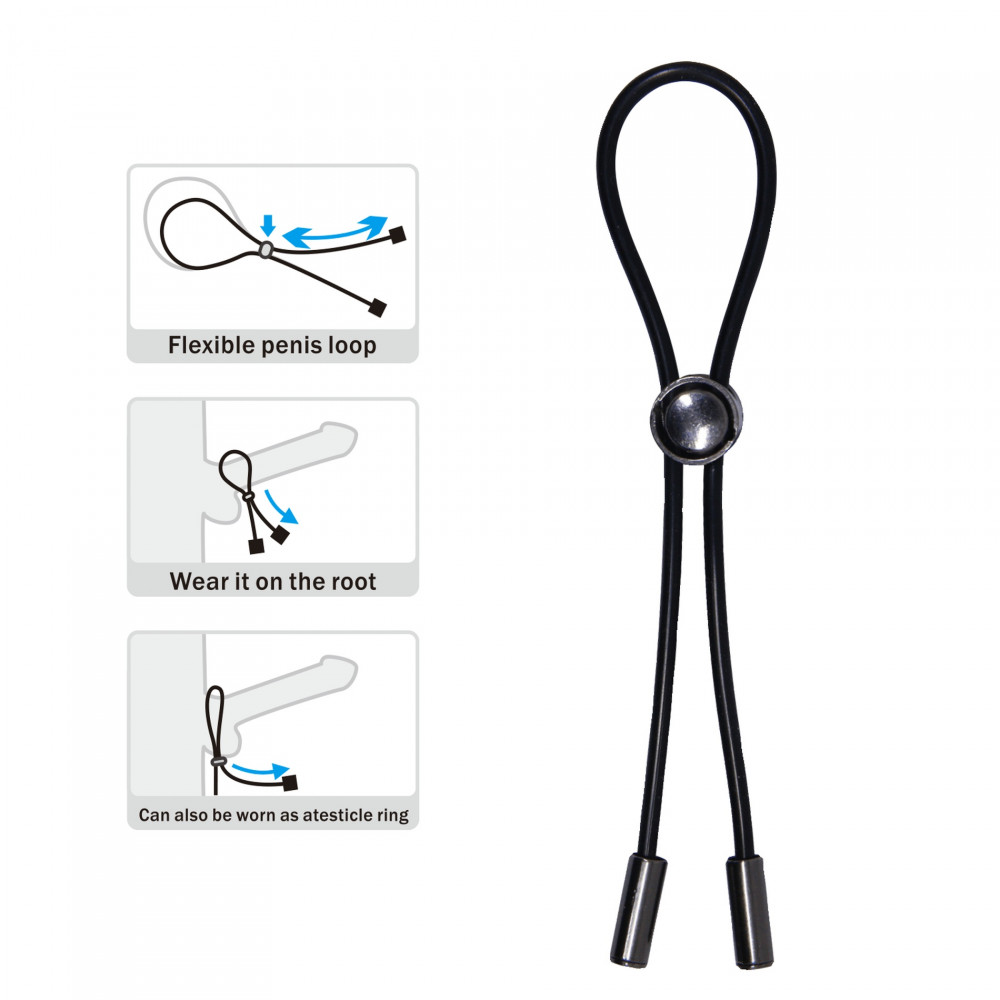 Эрекционные кольца без вибрации - Петля для пениса PRETTY LOVE DELAY MAGIC RING, черная 2