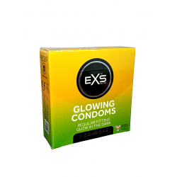 Презервативы флуоресцентные EXS Glowing веганские (цена за пачку, 3 шт.)