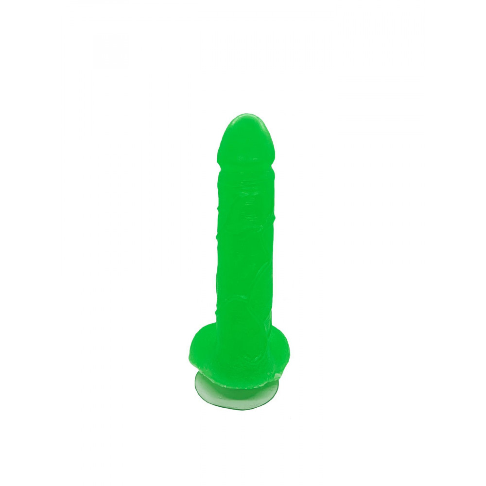 Секс приколы, Секс-игры, Подарки, Интимные украшения - Крафтовое мыло-член с присоской Чистый Кайф Green size L, натуральное 4