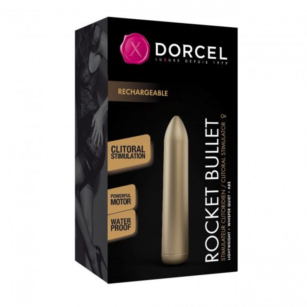 Клиторальный вибратор - Перезаряжаемая вибропуля Dorcel Rocket Bullet Gold 1