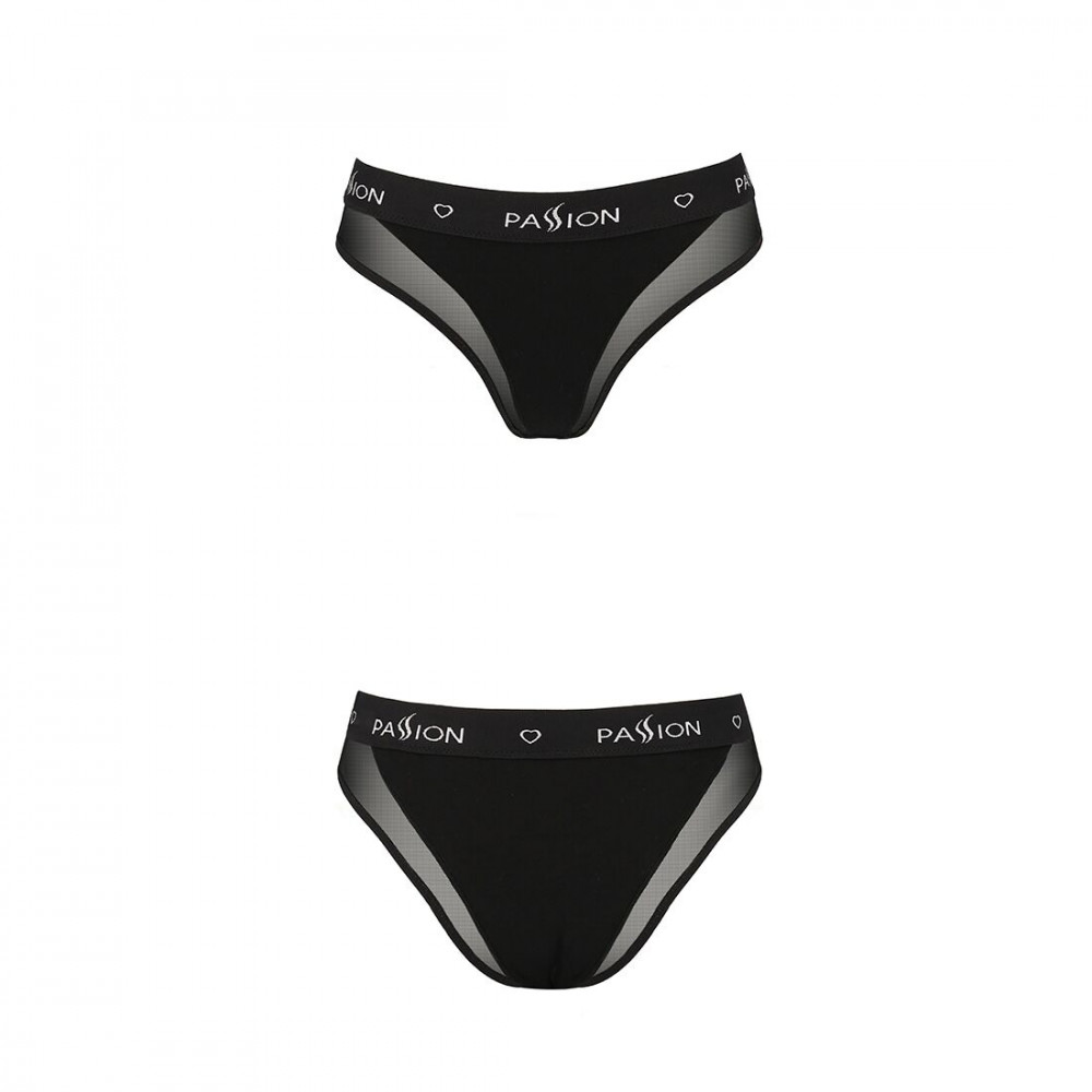 Эротические комплекты - Трусики с прозрачной вставкой Passion PS002 PANTIES black, size XL 3