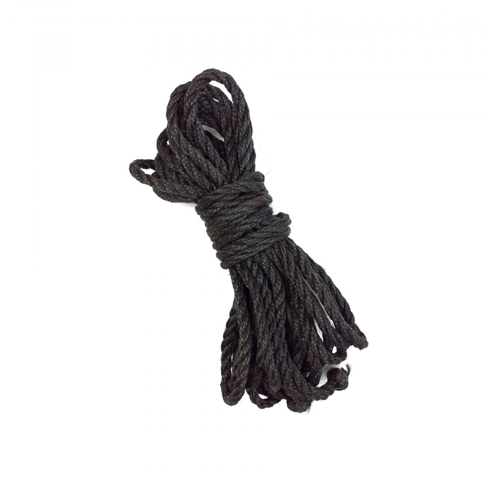 БДСМ наручники - Джутовая веревка BDSM 8 метров, 6 мм, цвет черный