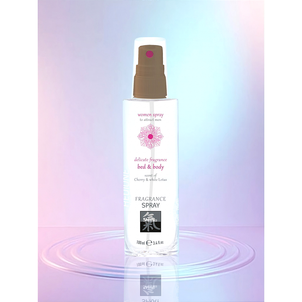  - Спрей для тіла та ліжка з феромонами та афродизіаками SHIATSU Fragrance Вишня та білий лотос, 100 мл 2