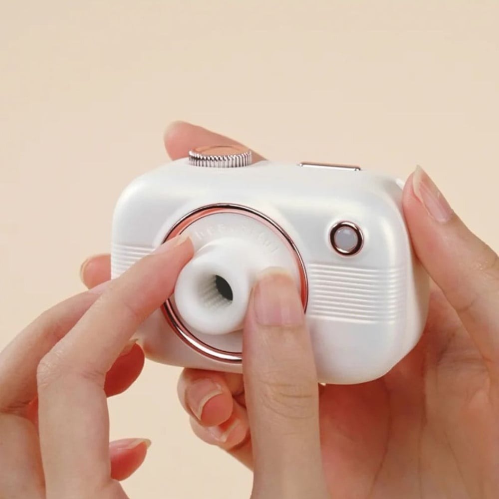 Різне - Смарт стимулятор 5-в-1 для клітора, сосків та точки G BeYourLover Alberta у вигляді фотоапарата, білий 5