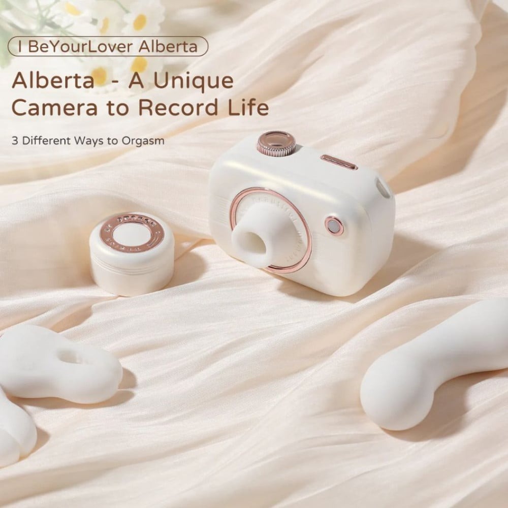 Різне - Смарт стимулятор 5-в-1 для клітора, сосків та точки G BeYourLover Alberta у вигляді фотоапарата, білий 7