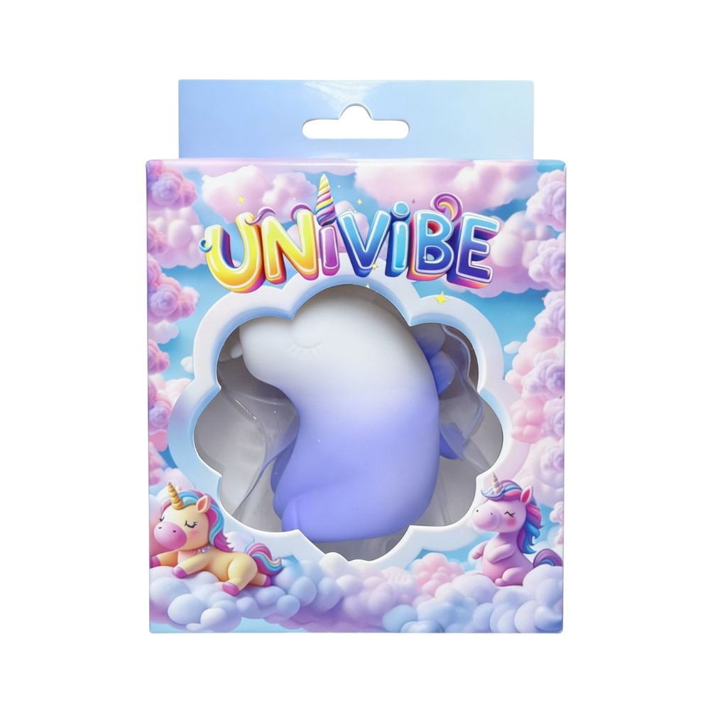 Різне - Стимулятор клітора з язичком UNIVIBE «Єдиноріг», 10 режимів, градієнт біло-фіолетовий 1