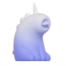 Стимулятор клітора з язичком UNIVIBE «Єдиноріг», 10 режимів, градієнт біло-фіолетовий