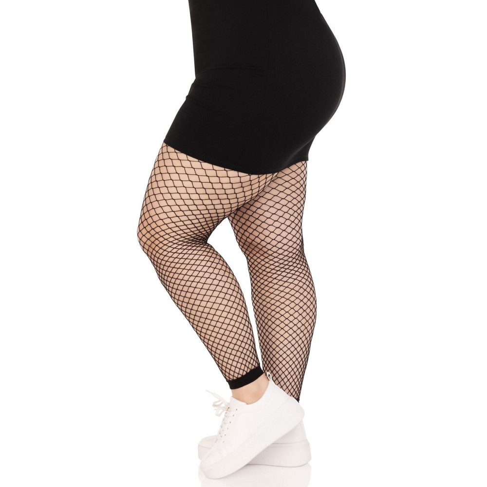 Чулки - Чулки Leg Avenue Industrial Net footless tights Black 1X/2X 3