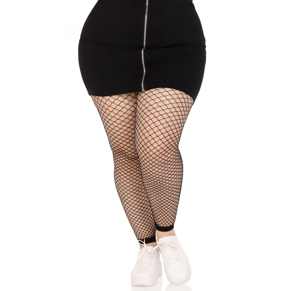 Чулки - Чулки Leg Avenue Industrial Net footless tights Black 1X/2X 2