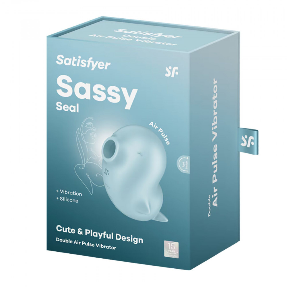 Вакуумный вибратор - Вакуумный клиторальный стимулятор с вибрацией Satisfyer Sassy Seal, 2 независимых мотора 4