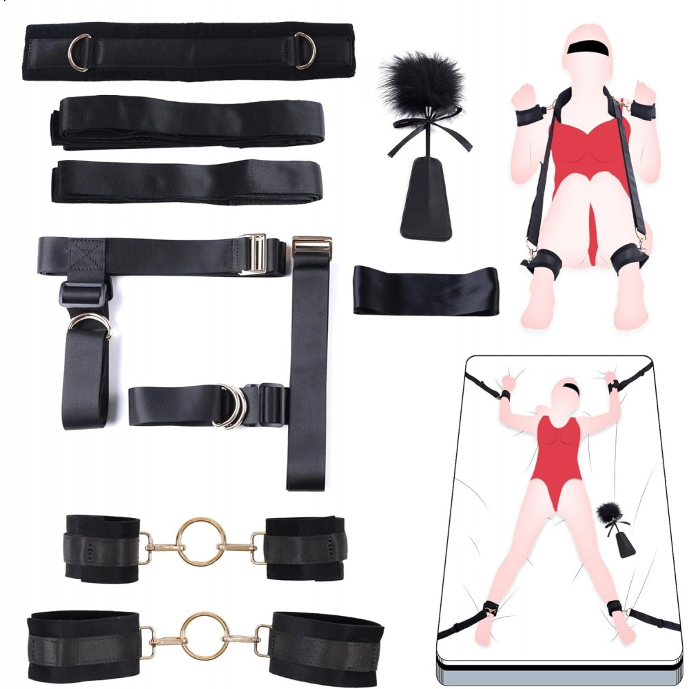 Анальные игрушки без вибрации - БДСМ-набор LOCKINK YEAHWOW Bed Restraint set