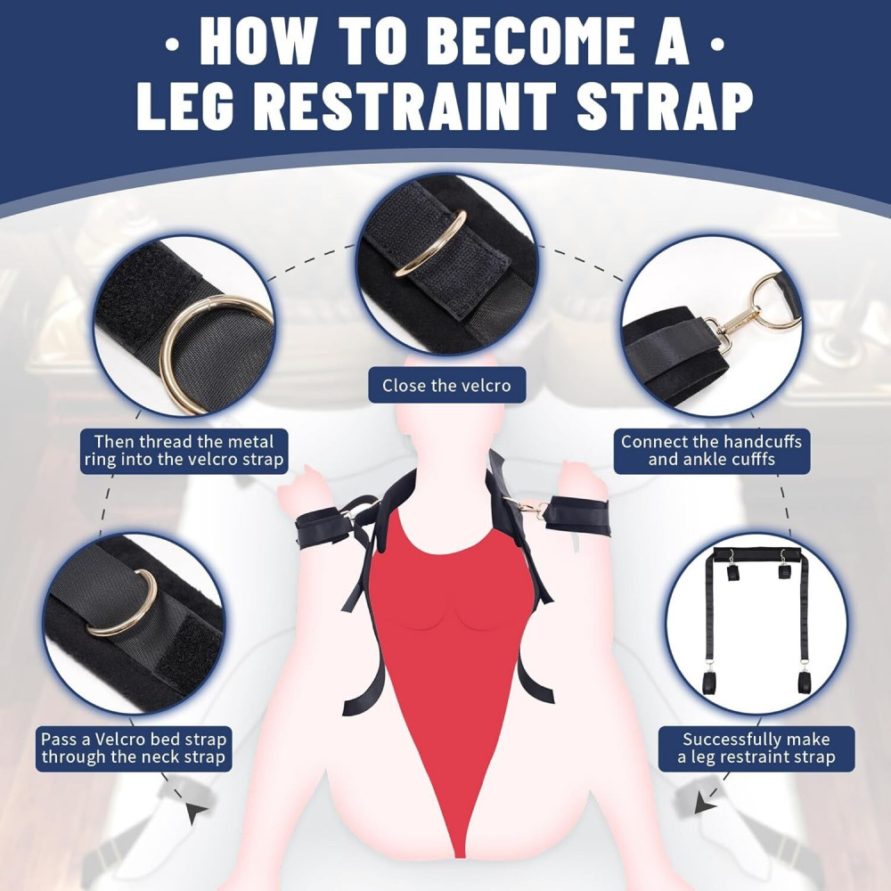 Анальные игрушки без вибрации - БДСМ-набор LOCKINK YEAHWOW Bed Restraint set 5