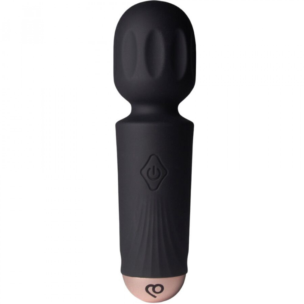 Для LGBTQ+ - Вібромасажер Rocks Off Mini Wand Black Tulip, 16 режимів