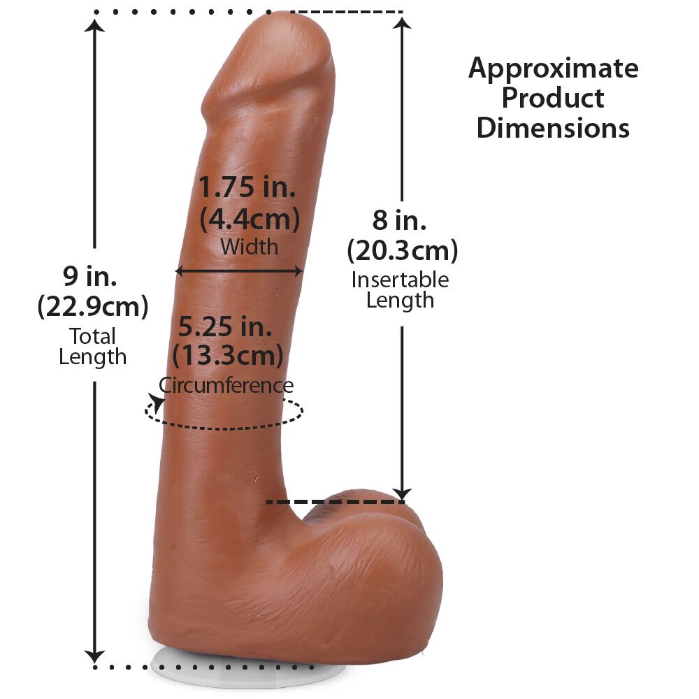 Фалоімітатор - Фалоімітатор Doc Johnson The Realistic Cock ULTRASKYN - 9 Inch with Balls Caramel 4