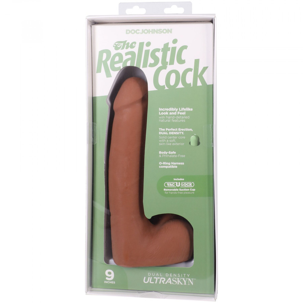 Фалоімітатор - Фалоімітатор Doc Johnson The Realistic Cock ULTRASKYN - 9 Inch with Balls Caramel 8