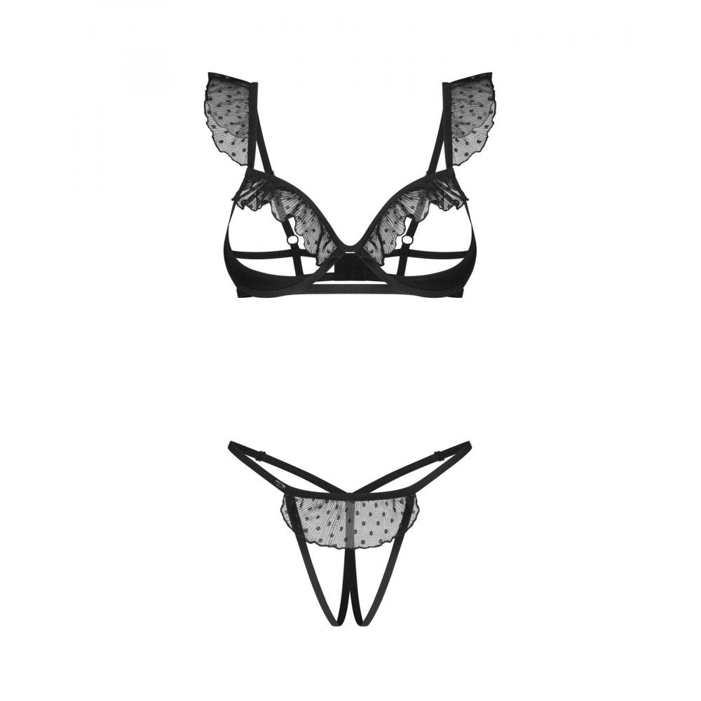 Еротичні комплекти - Комплект Obsessive Carrola 2-pcs crotchless set L/XL 5
