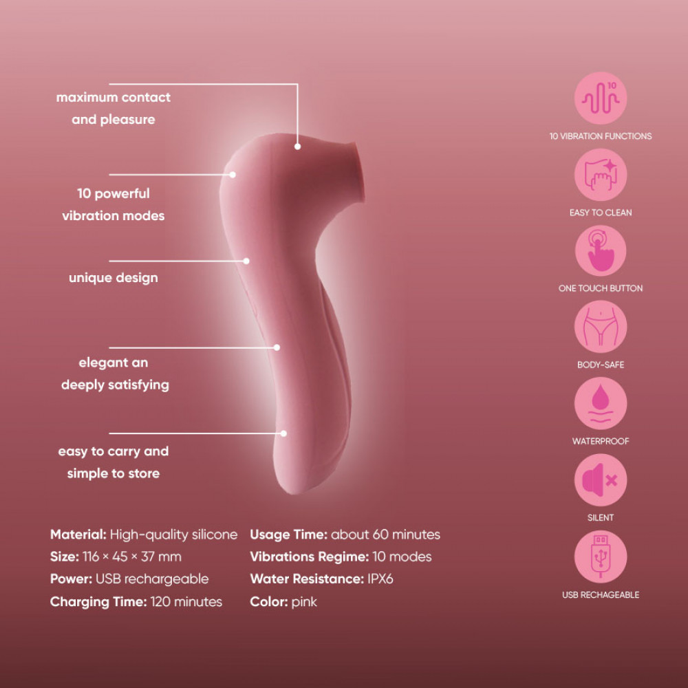 Різне - Вакуумний стимулятор клітора Sweet Em, рожевий 7