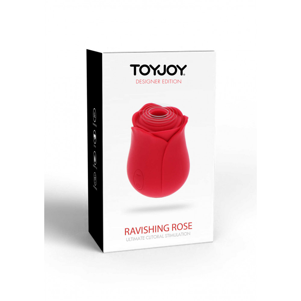 Секс игрушки - Вакуумный стимулятор клитора в виде розы Toy Joy, силиконовый, красный 6