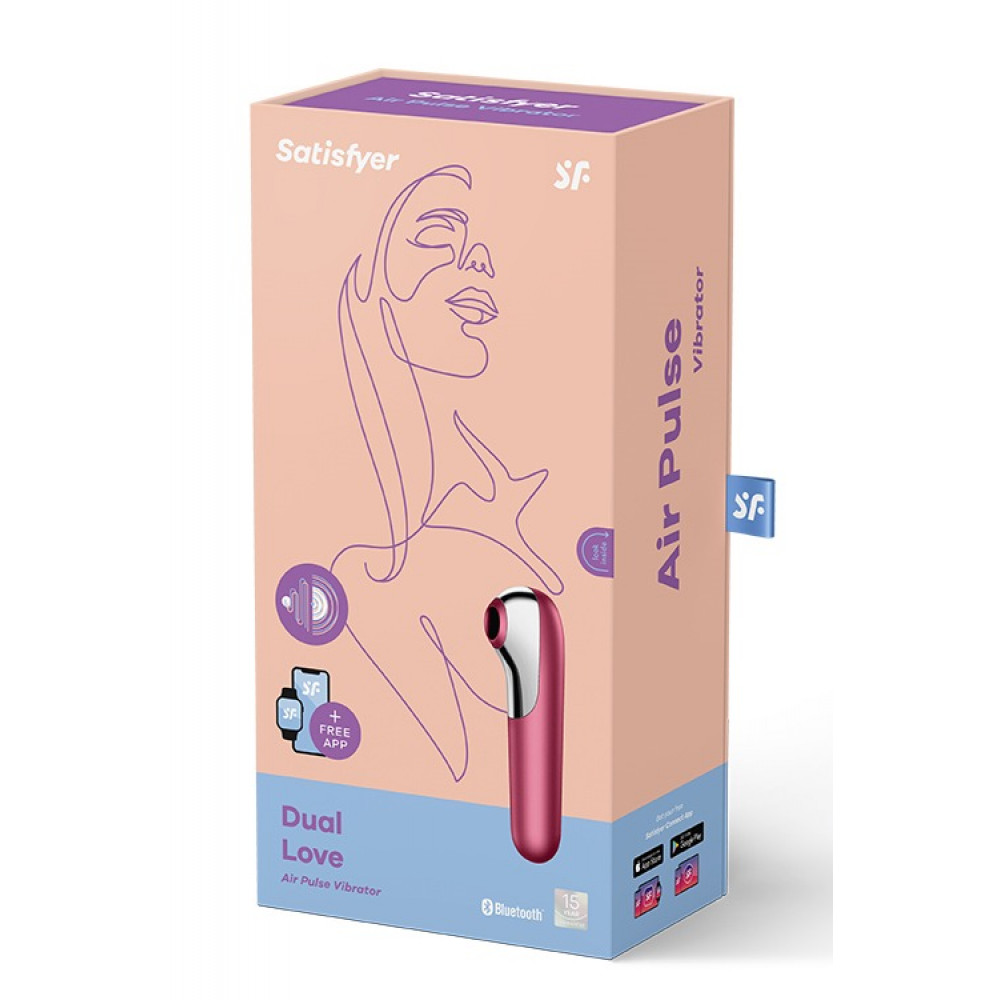  - Вакуумний кліторальний стимулятор SATISFYER DUAL LOVE червоний 9