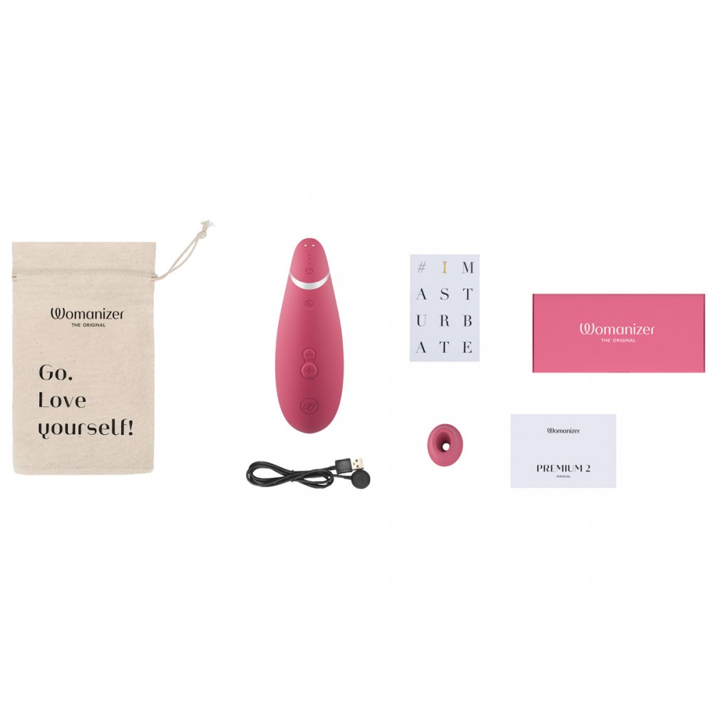 Секс игрушки - Вакуумный клиторальный стимулятор Womanizer Premium 2 Respberry 11
