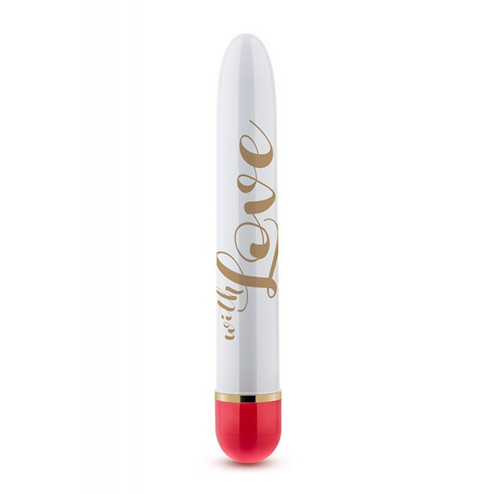 - Вибратор Дамский пальчик Blush Love, бело-красный, 14.5 х 2.5 см