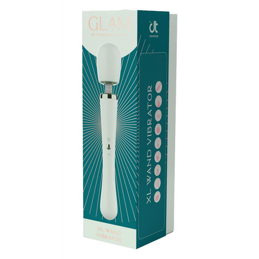  - Вибратор микрофон Dream Toys Glam XL Wand Vibrator, мятный 4