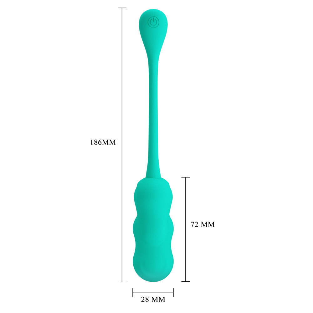Вагинальные шарики и тренажеры - Виброяйцо вагинальное Pretty Love Leshy с пультом, бирюзовое, 18.6 х 2.8 см 8