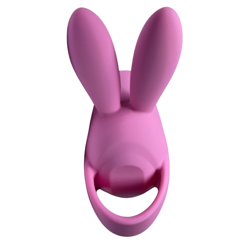 Вибропули и мини-вибраторы - Вибростимулятор на палец Зайчик Passion Play, 12 режимов вибрации + 3 интенсивности, розовый 2