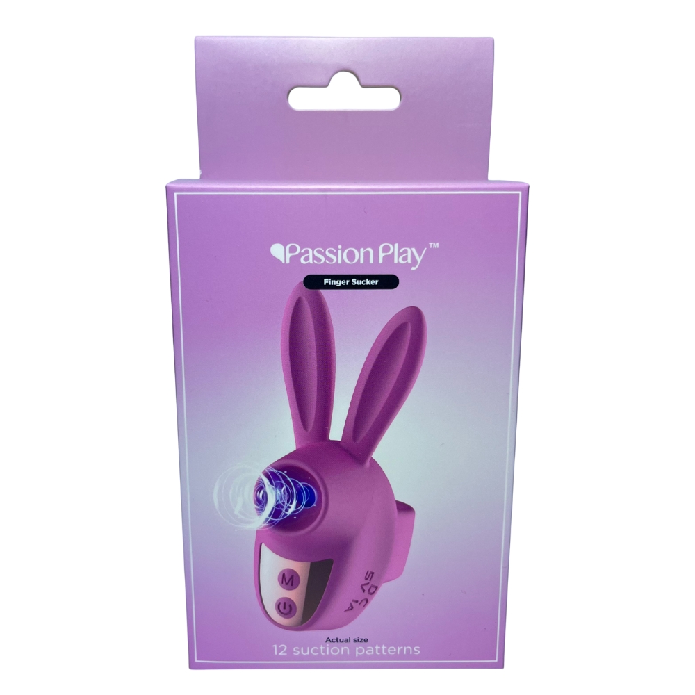 Вибропули и мини-вибраторы - Вибростимулятор на палец Зайчик Passion Play, 12 режимов вибрации + 3 интенсивности, розовый 5