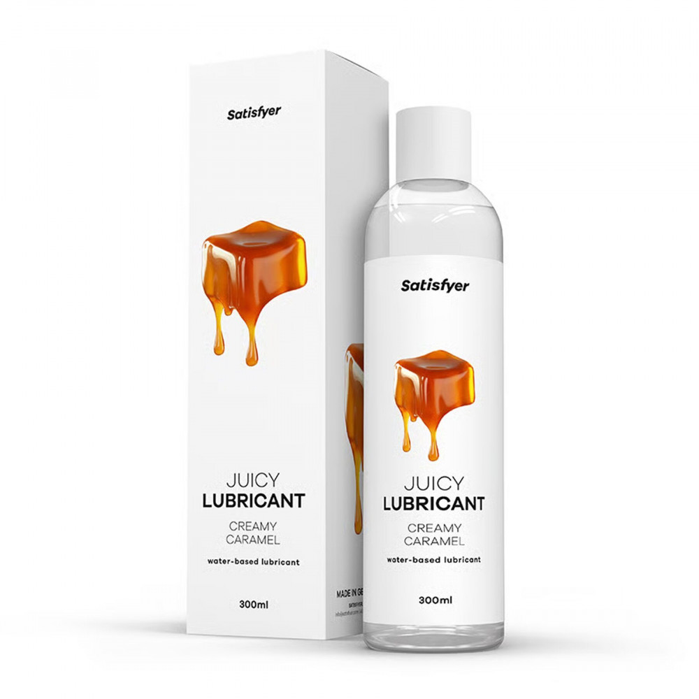 - Лубрикант на водній основі Satisfyer Juicy Lubricant Creamy Caramel 300 мл (м'яте паковання!!!)