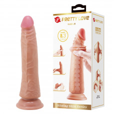 Фаллоимитатор на присоске, с хребтом и эффектом скользящей кожи LyBaile - Sliding Skin 8,3” Flesh, BW-007006NRG-1