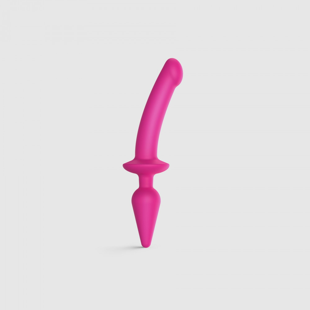 Секс игрушки - Анальная пробка с дилдо Strap-On-Me SWITCH PLUG-IN SEMI-REALISTIC DILDO FUCHSIA - L (мятая упаковка)