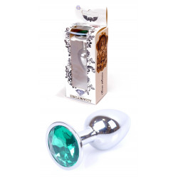 Анальная пробка Boss Series - Jewellery Silver PLUG Green S, BS6400011